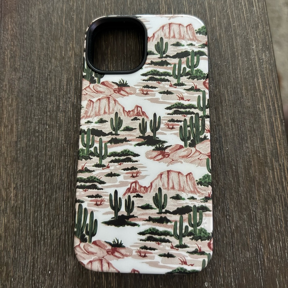 Cactus Pattern Phone Case - Green and Pink